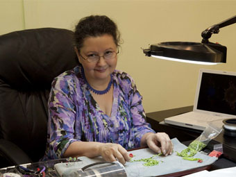 Zoya Gutina at work in Studio 319 in the Torpedo Factory Art Center