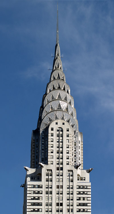 The Art Deco spire of the Chrysler Building in New York, built 19281930