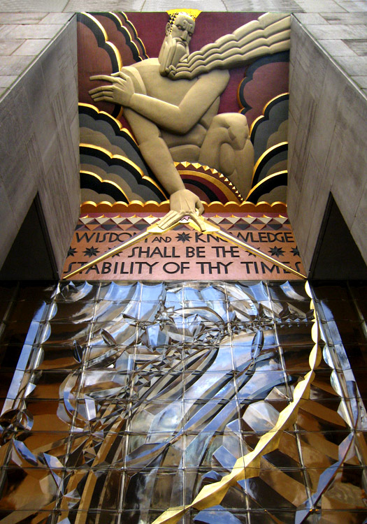 Wisdom, with Light and Sound, 30 Rockefeller Center, NYC: Lee Lawrie, 1933