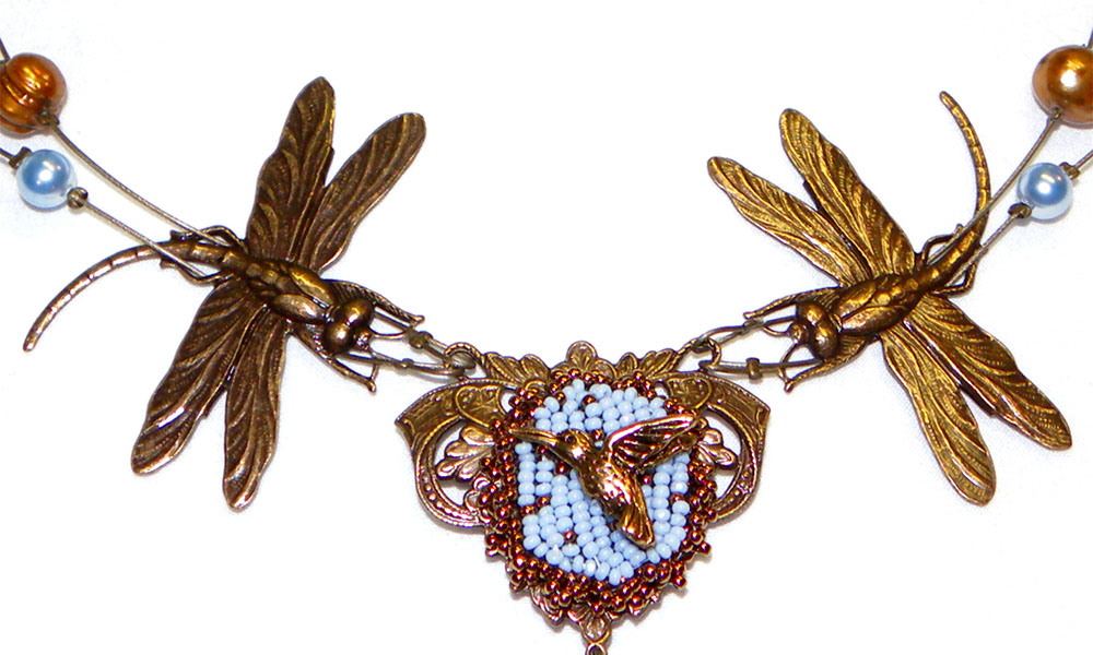 Flying Critters Necklace by Zoya Gutina. Close-up