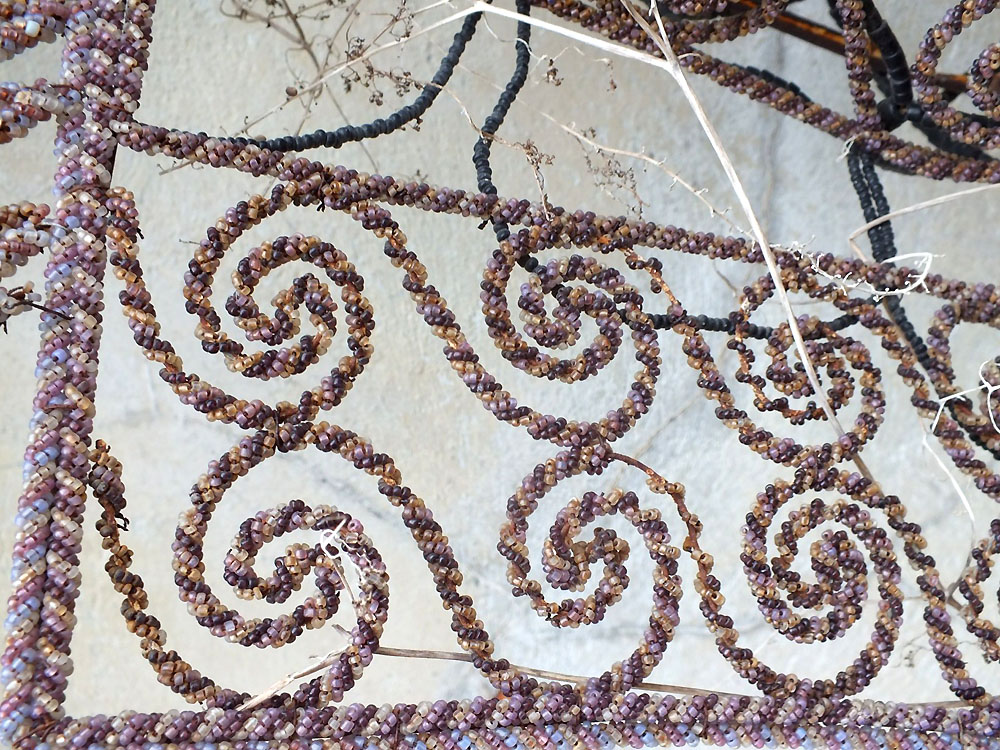 Funeral beaded wreaths and flowers