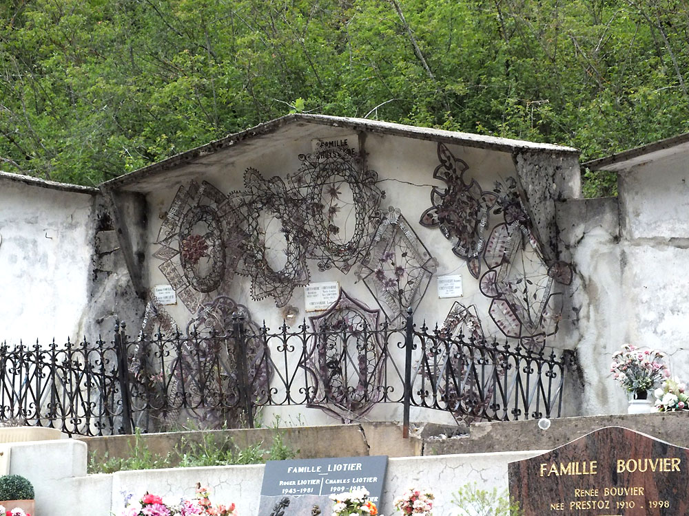 Funeral beaded wreaths and flowers