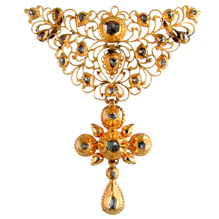Georgian jewelry. Diamond & Gold Pendant