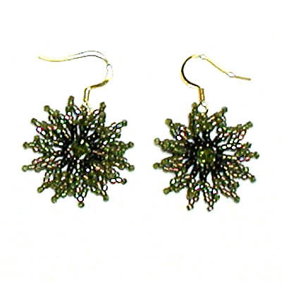 Earrings "Green Stars"