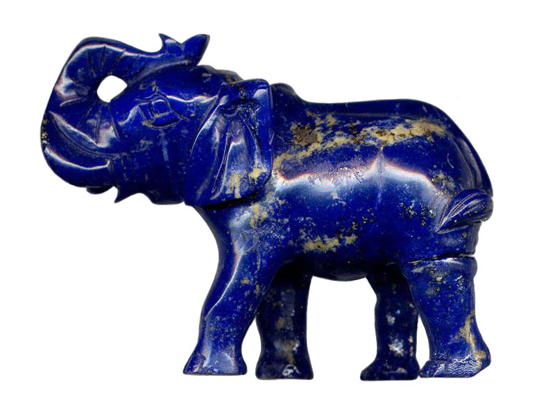 An Elephant carving in high quality lapis lazuli