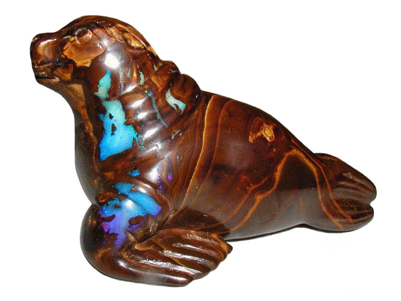 Boulder opal carving