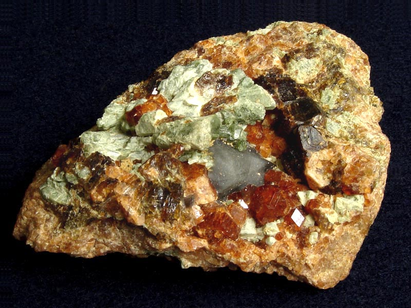 Spessartine garnet (the yellow mineral)