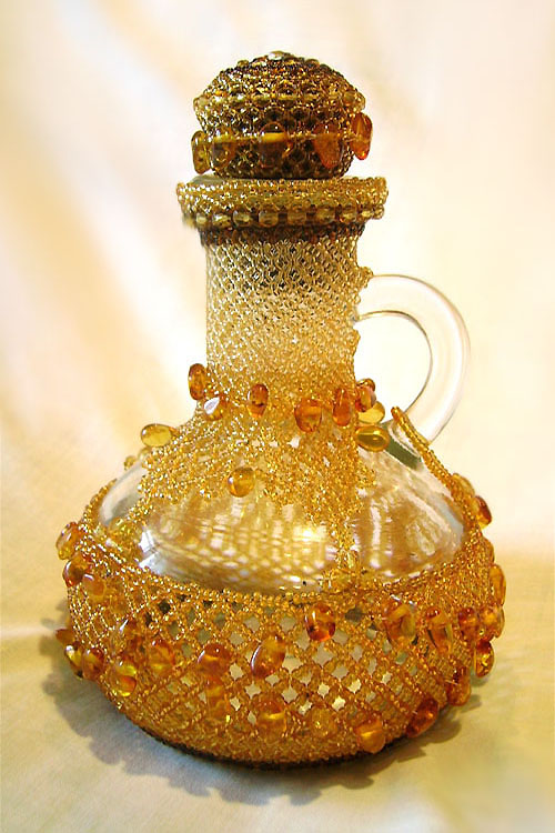 Bead woven glassware by Natasha Berezovskaya