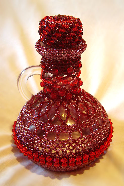 Bead woven glassware by Natasha Berezovskaya