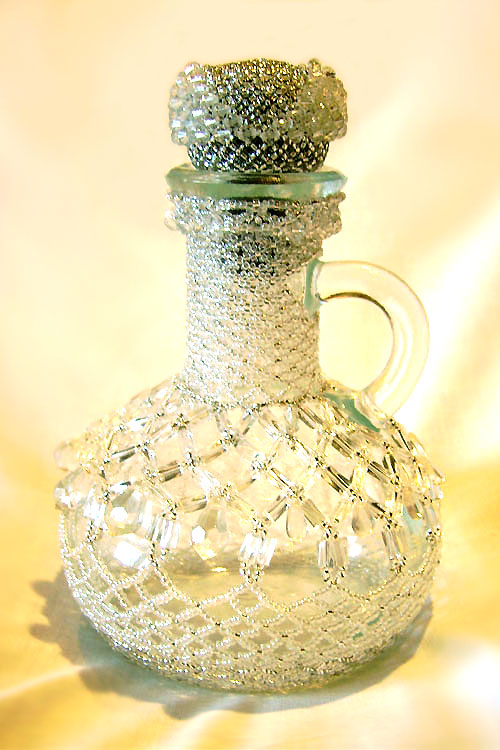 Bead woven glassware by Natasha Berezovskaya