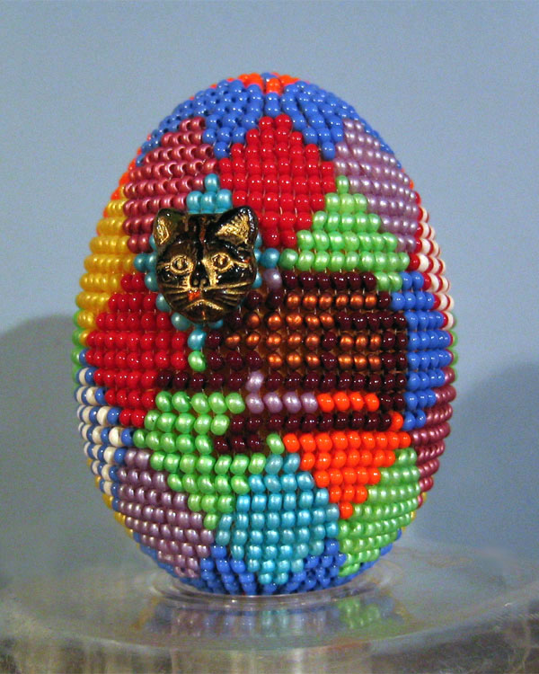 Bead woven Easter eggs by Natasha Razumova