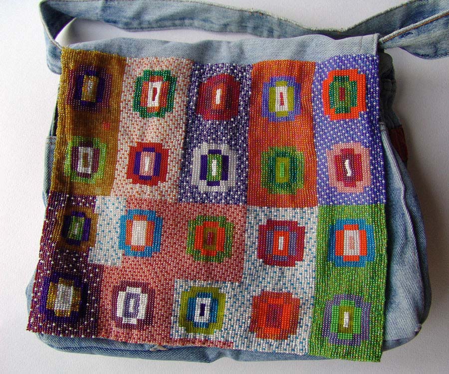 Bead embroidered handbags by Guzell Bakeeva