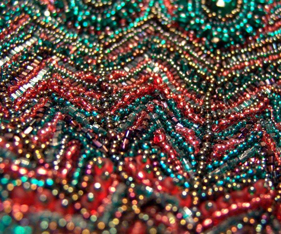 Bead embroidered handbags by Guzell Bakeeva