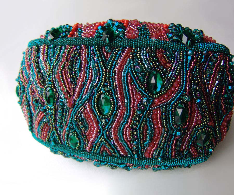 Bead embroidered handbags by Guzell Bakeeva