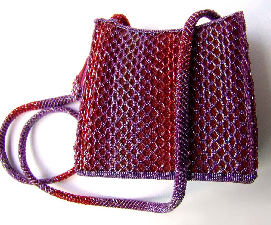 Bead embroidered handbags by Guzell Bakeeva
