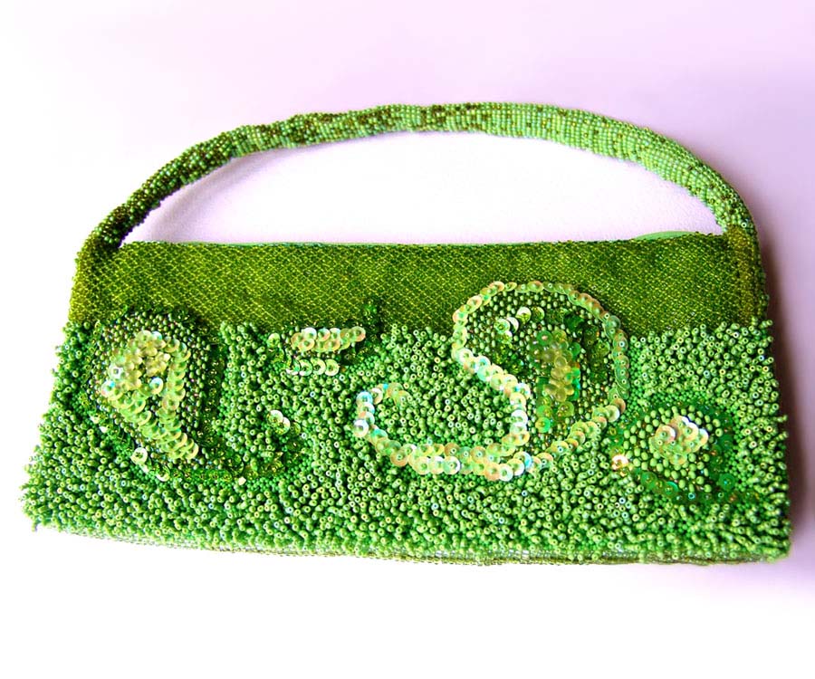 Bead embroidered handbags by Guzell Bakeeva