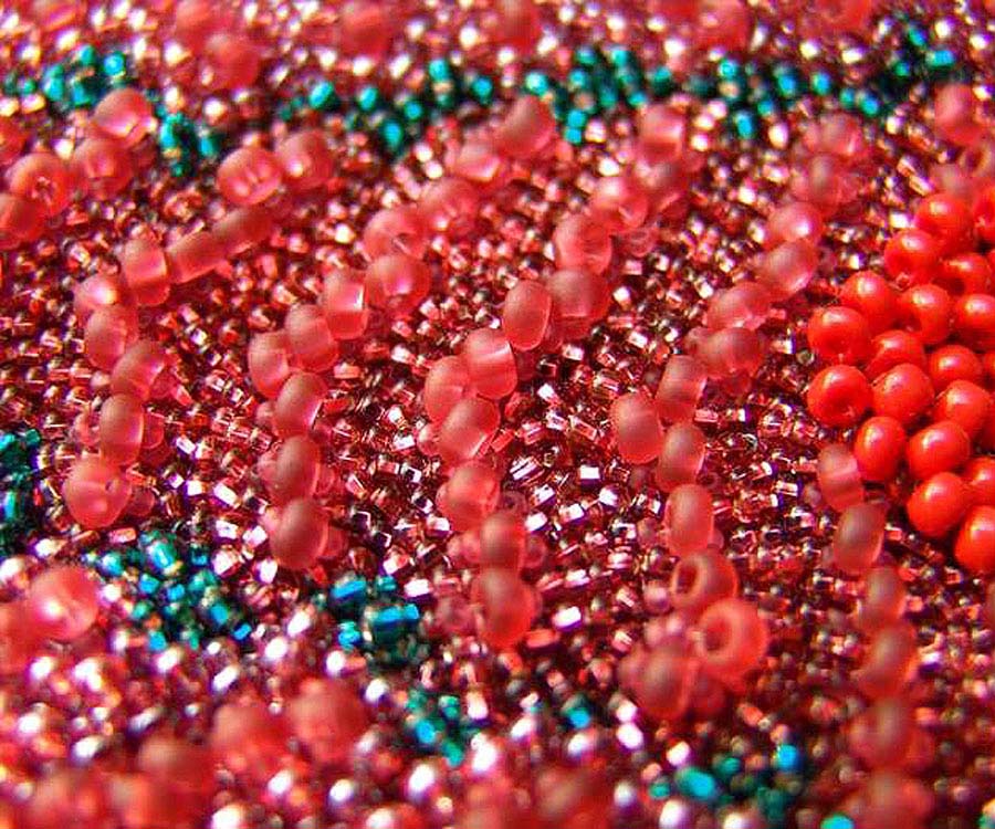 Bead embroidered handbags by Guzell Bakeeva