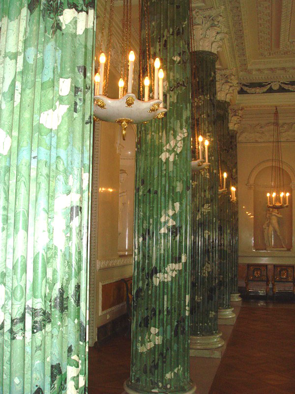 Malachite Room in the Hermitage, Saint Petersburg, Russia