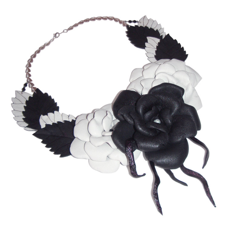 Leather and beads. Jewelry by Anna Mikhaleva