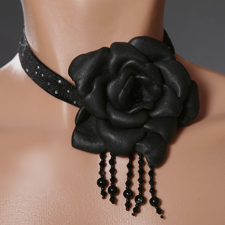 Leather and beads. Jewelry by Anna Mikhaleva