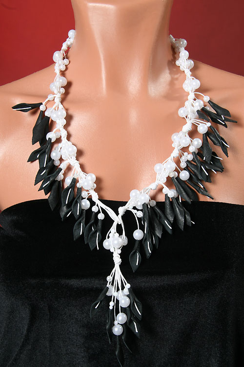 Leather and beads. Jewelry by Anna Mikhaleva
