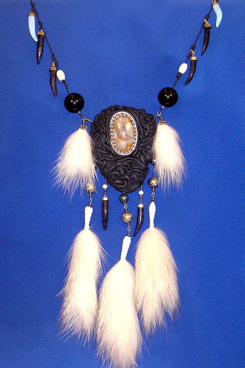 Leather and beads. Jewelry by Anna Mikhaleva