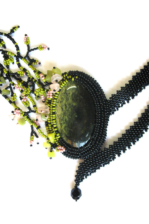 Delicate beaded jewelry by Larisa Berenstein