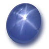 Star sapphire cabochon displaying six-ray asterism