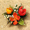Lampwork flower beads by Dana Torakis