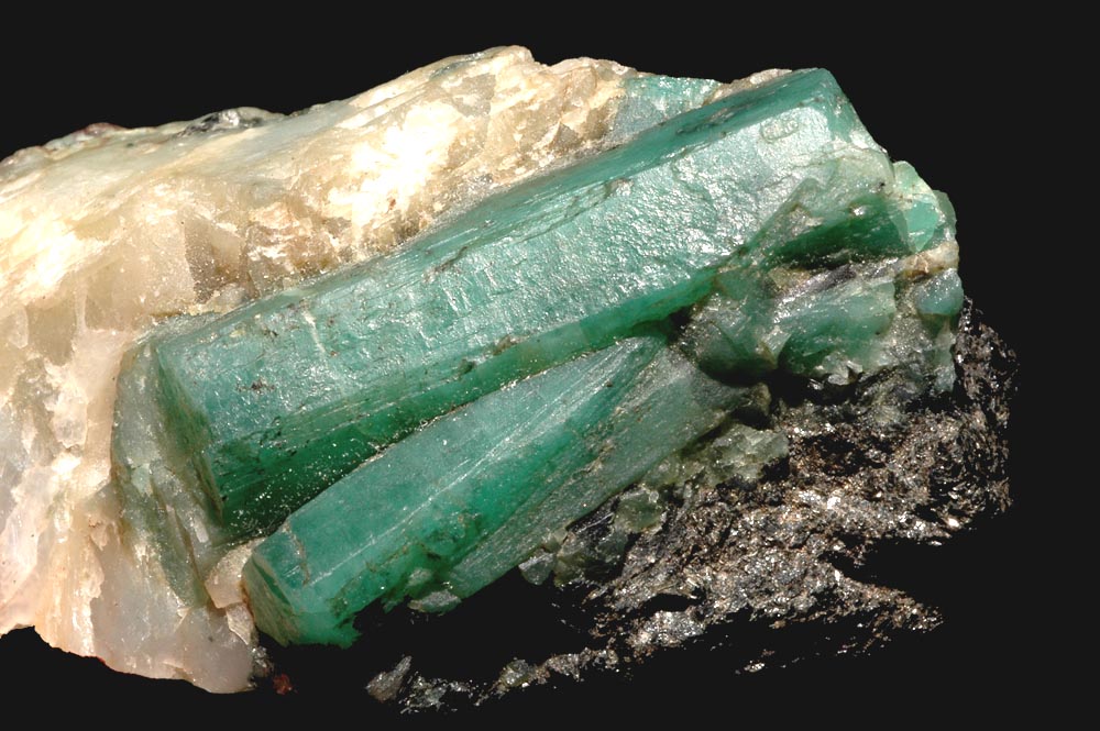 Emerald with host rock