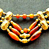 Necklace with carnelian and gold beads