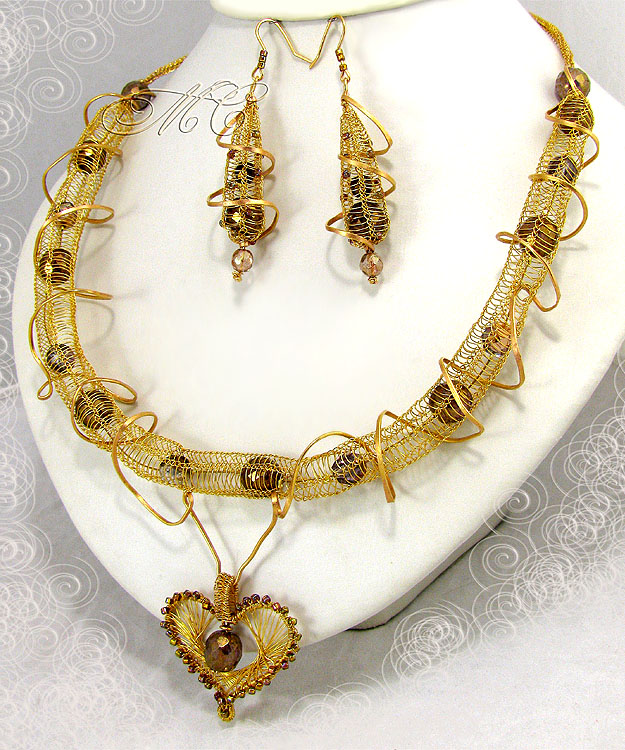 Ganutell, wire and bead jewelry by Marina Somova