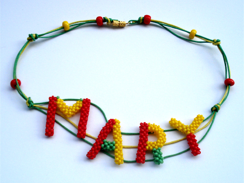 Victoriya Katamashvili. Beaded letters
