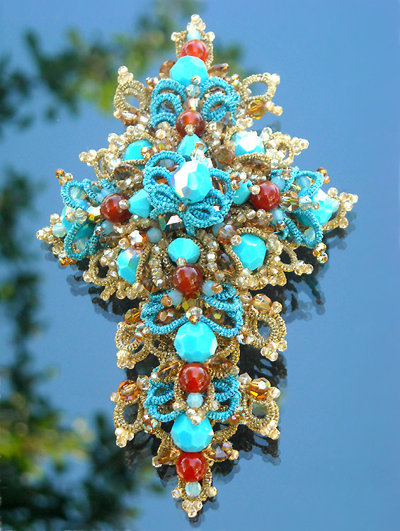 Shuttle tatting with beads objects by Alla Vizir