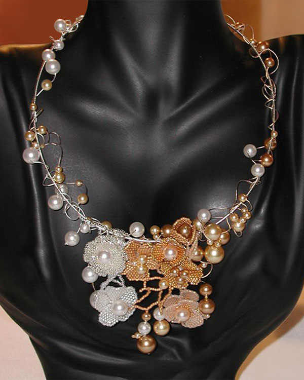 Bridal Flowers Necklace by Zoya Gutina