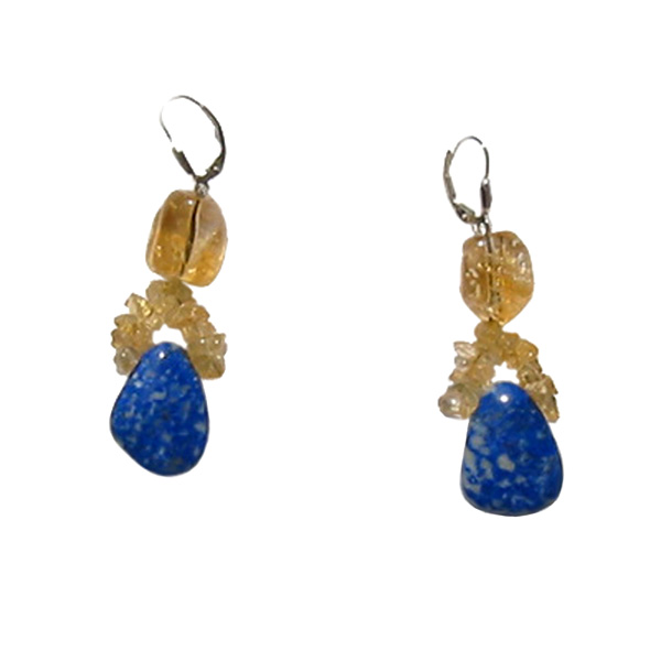 Caprice Earrings in lapis lazuli by Zoya Gutina