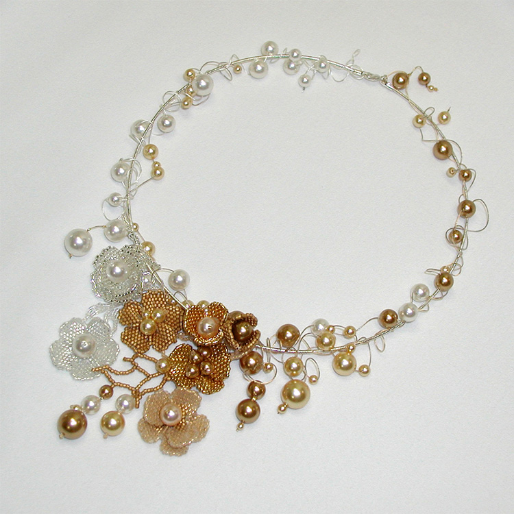 Bridal Flowers Necklace by Zoya Gutina