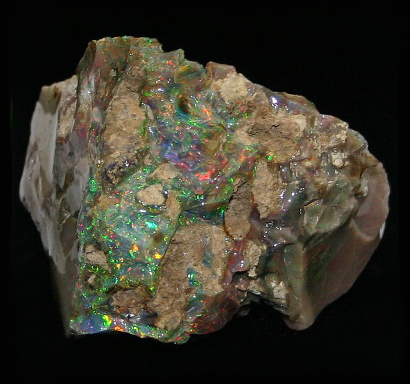 Multi-colored rough opal specimen from Virgin Valley, Nevada, USA