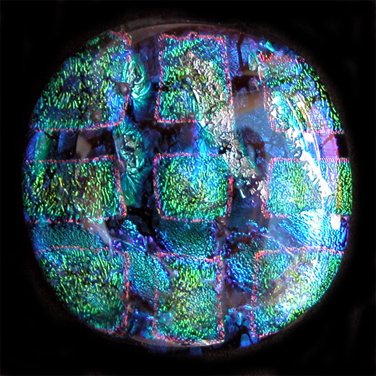 Dichroic glass cabochons by Linda Roberts