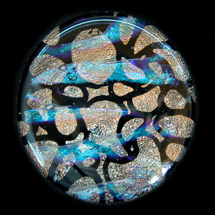 Dichroic glass cabochons by Linda Roberts