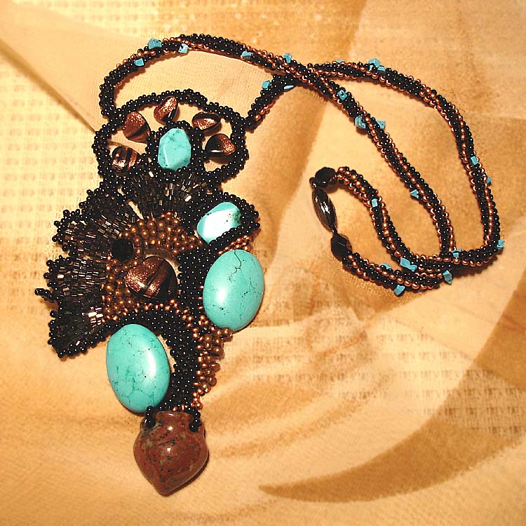 Necklace in turquoise by Albina Polyanskaya