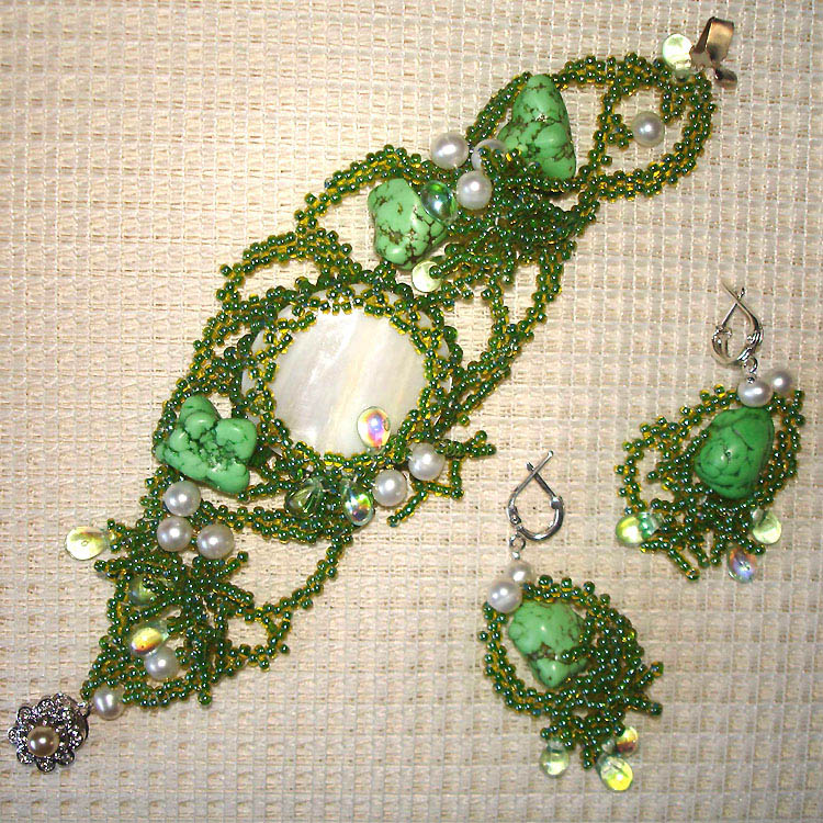 Jewelry set in turquoise by Albina Polyanskaya