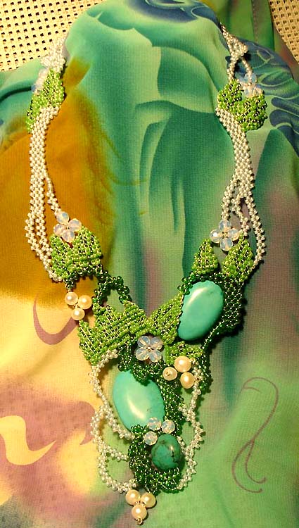 Necklace in turquoise by Albina Polyanskaya