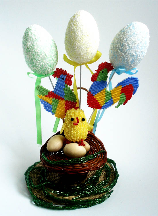 Easter critters. Off-loom beadweaving by Victoria Katamashvili