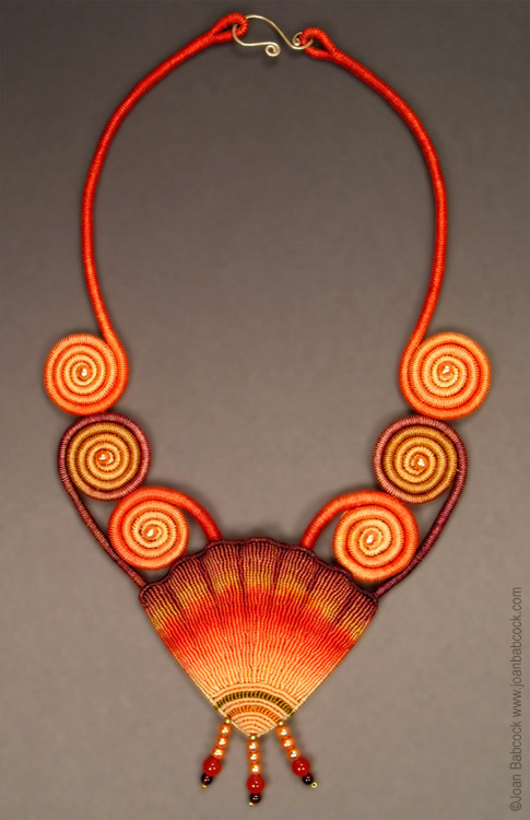 Fiber art jewelry by Joan Babcock