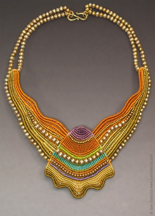 Fiber art jewelry by Joan Babcock