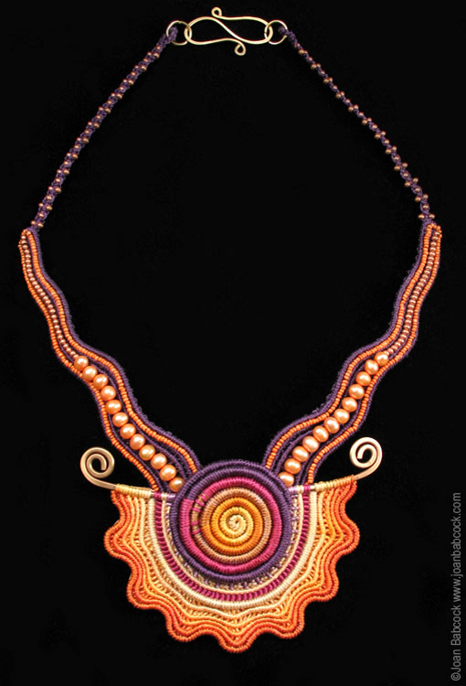 Fiber art jewelry by Joan Babcock