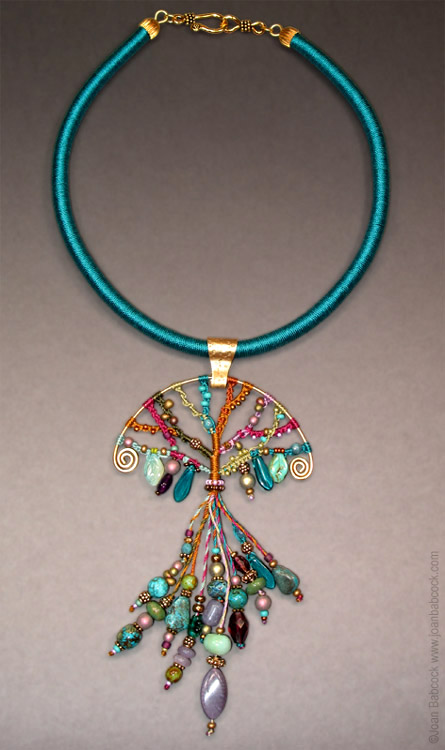 Fiber art jewelry by Joan Babcock