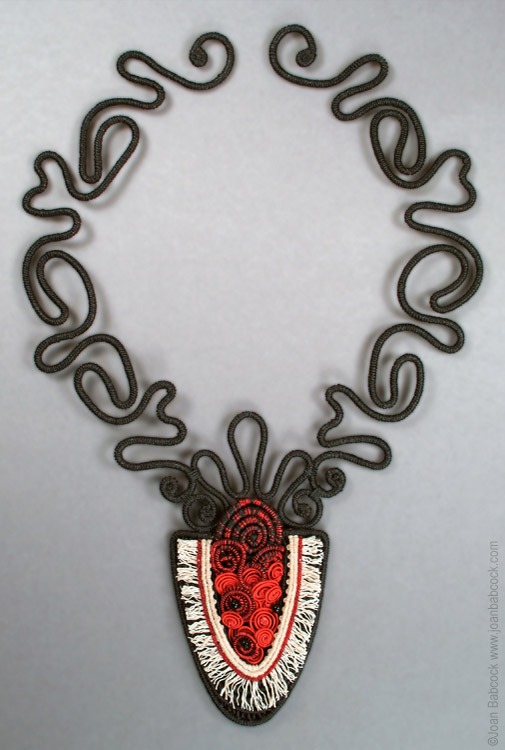 Fiber art jewelry by Joan Babcock