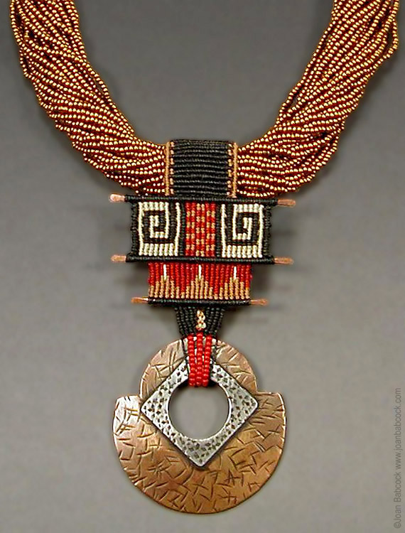 Fiber art jewelry by Joan Babcock